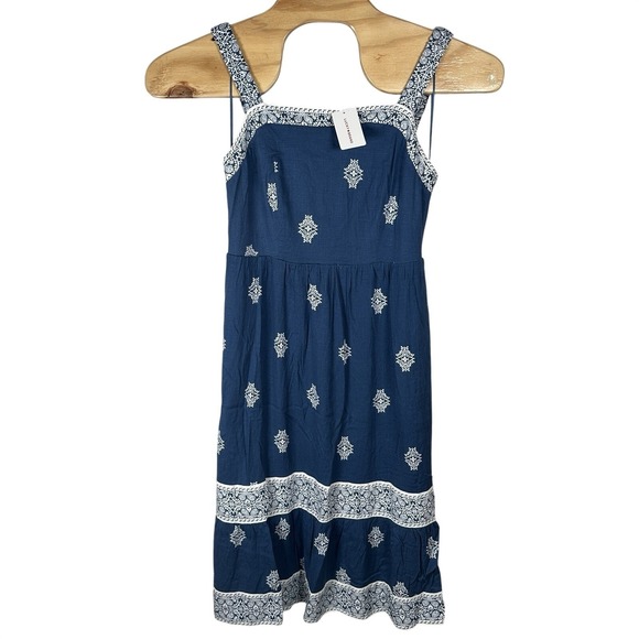 Lucky Brand Dresses & Skirts - NEW LUCKY BRAND Dress Sz Large Blue Medallion Print Midi Sleeveless Boho Coastal